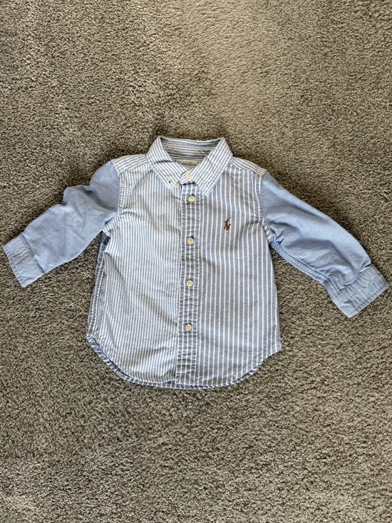 Ralph Lauren Other - Ralph Lauren Light Blue & White Striped Button-Down Shirt Size 12M